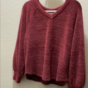 V-neck cropped sweater
